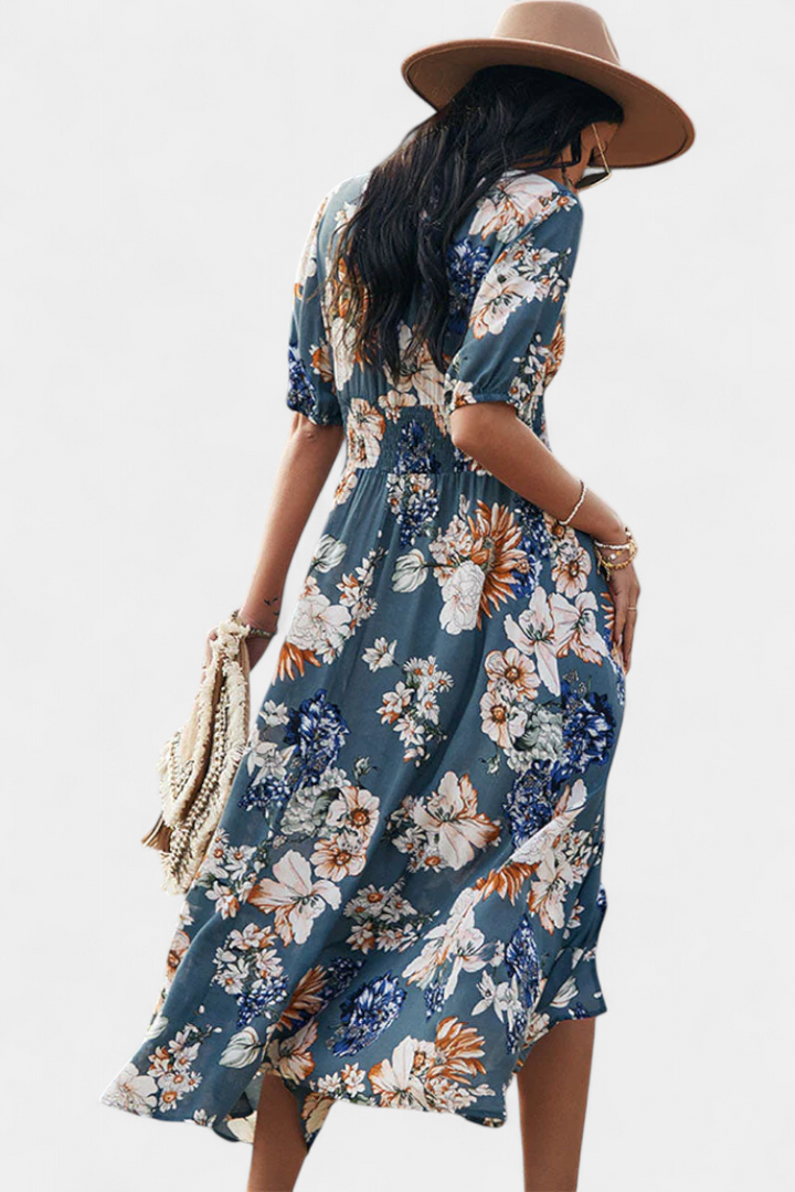 Robe d'Été Benoja avec Imprimé Floral et Silhouette Définie