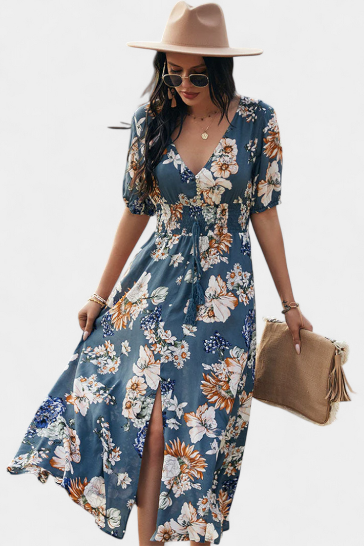 Robe d'Été Benoja avec Imprimé Floral et Silhouette Définie