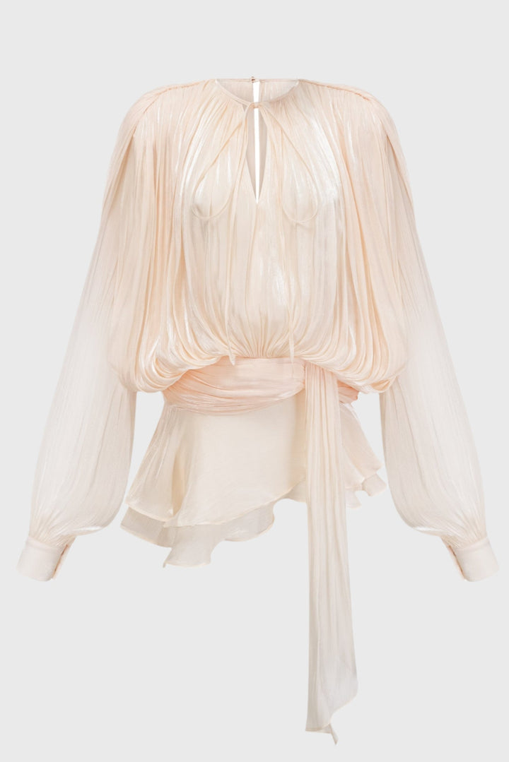 Aurore Robe Mini avec Volants et Plis Complets