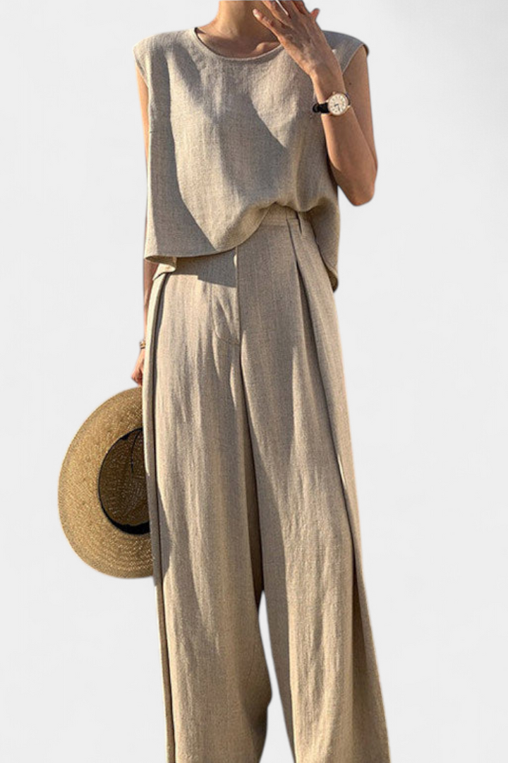 Ensemble Lauren à Deux Pièces à Jambes Larges