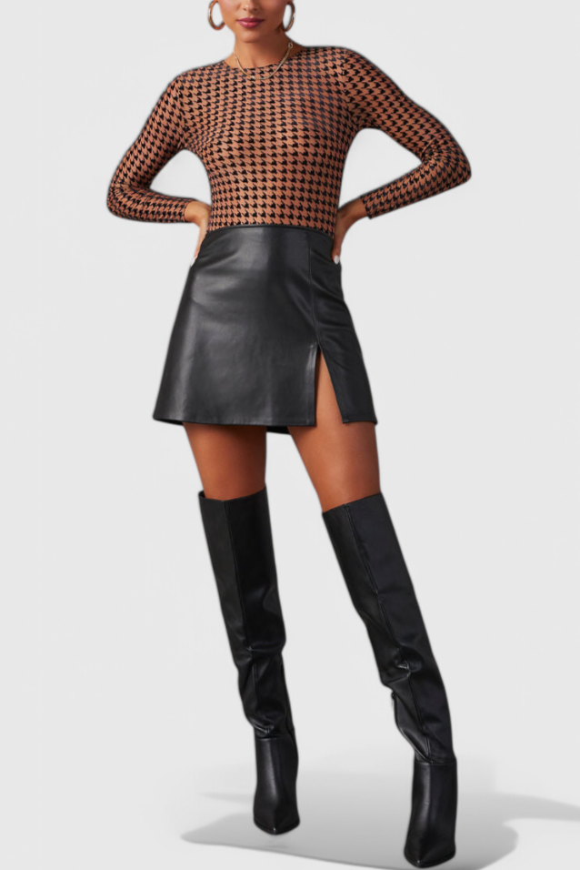 Bottes Noires au-dessus du Genou avec Talon Large