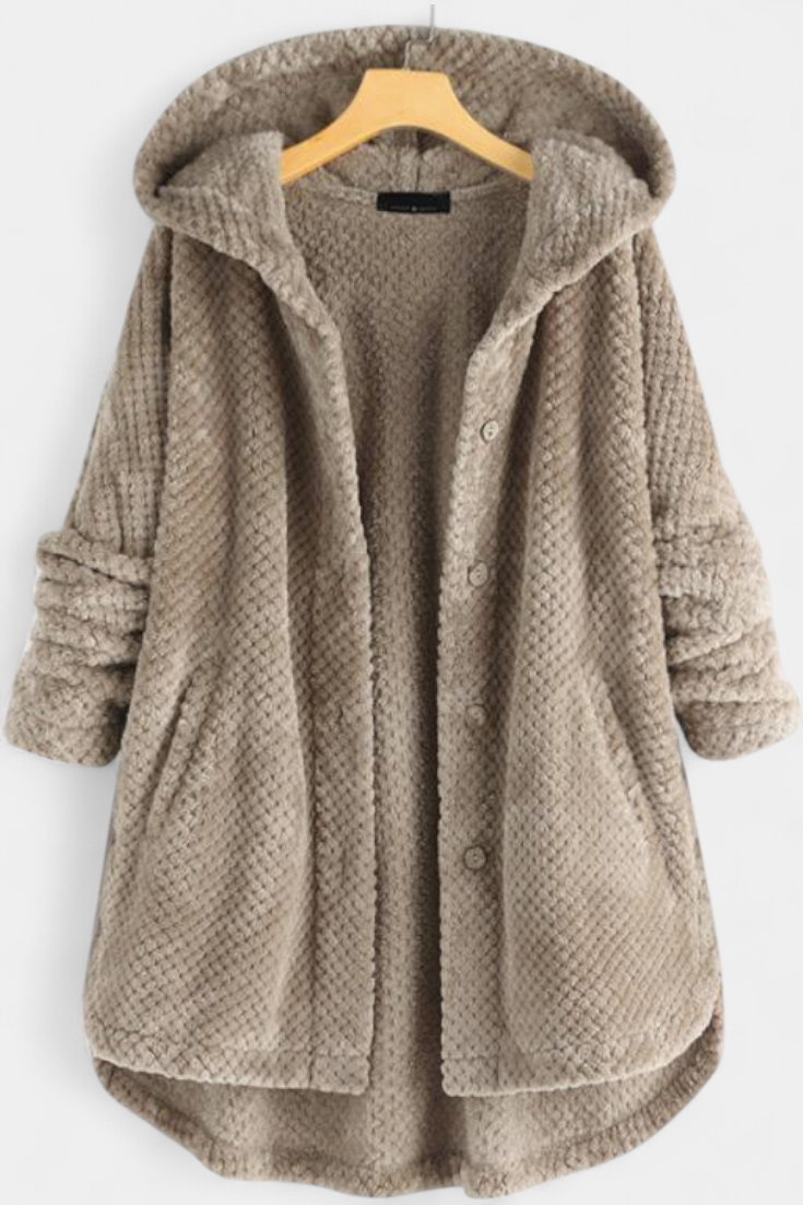 Taia Manteau en Velours Côtelé avec Capuche