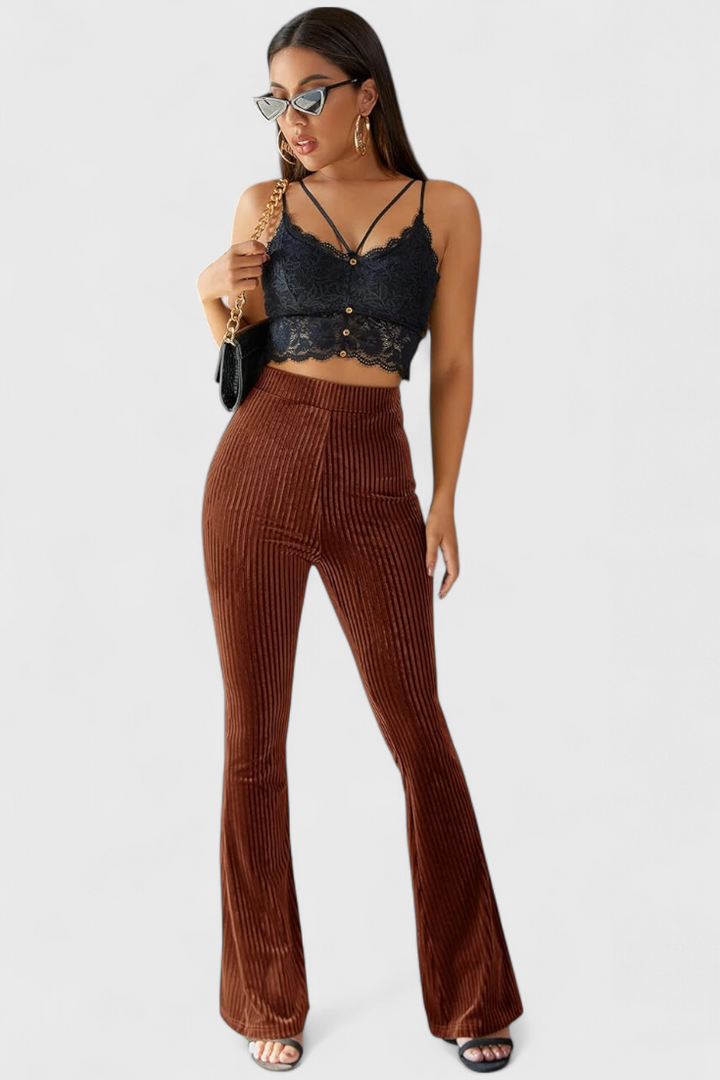 Pantalons Évasés en Velours