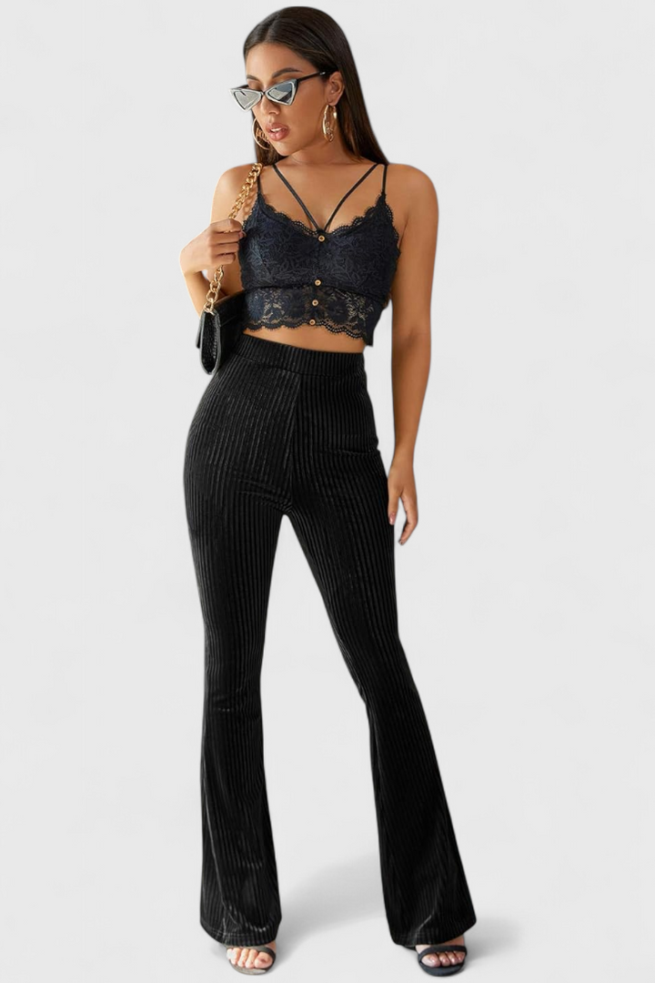 Pantalons Évasés en Velours