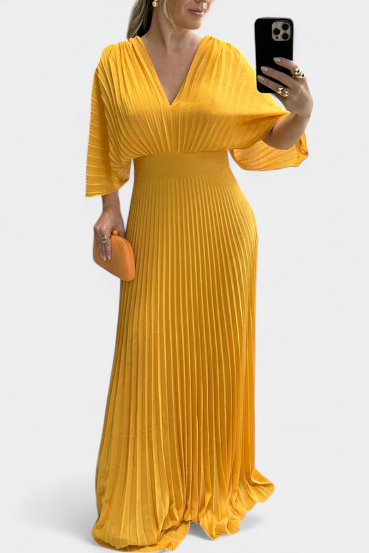 Robe Plissée Fluide Odele avec Dos Ouvert
