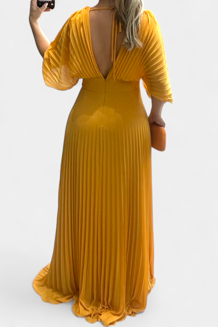 Robe Plissée Fluide Odele avec Dos Ouvert