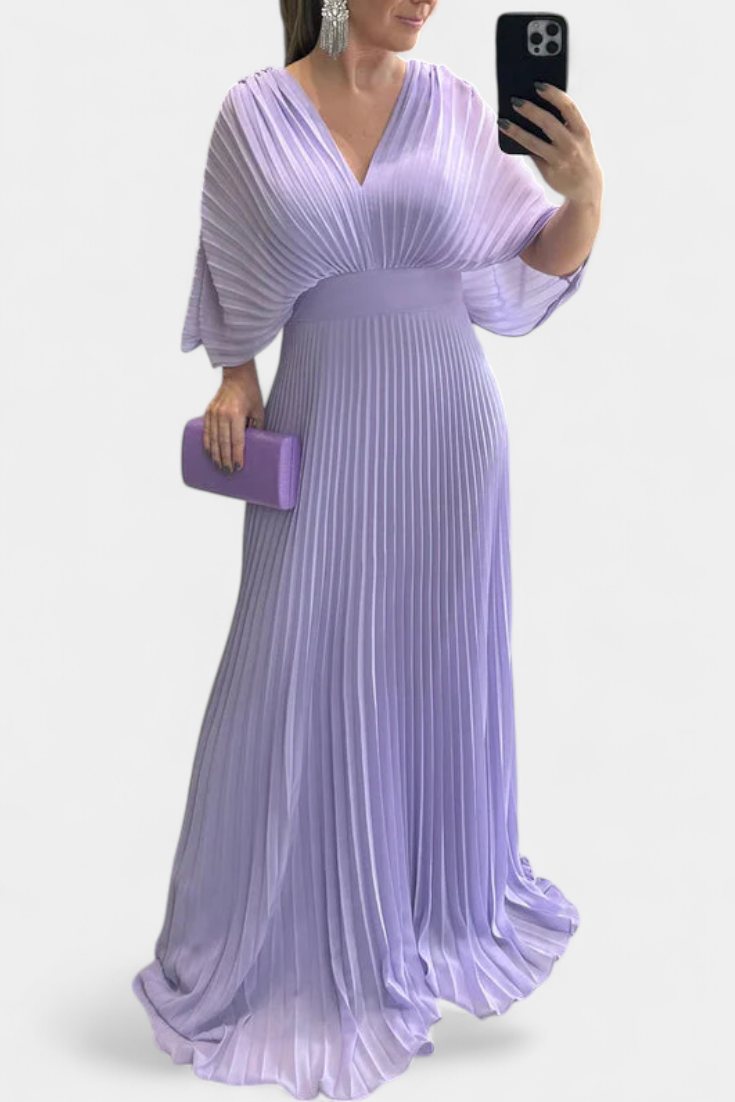 Robe Plissée Fluide Odele avec Dos Ouvert