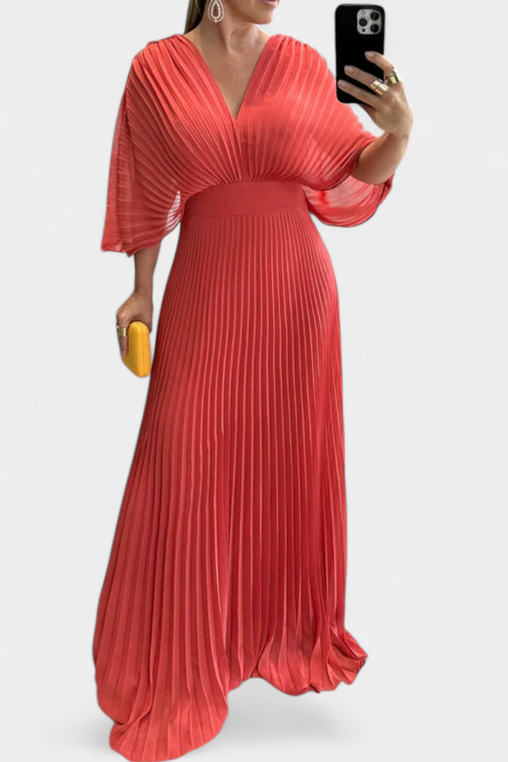 Robe Plissée Fluide Odele avec Dos Ouvert