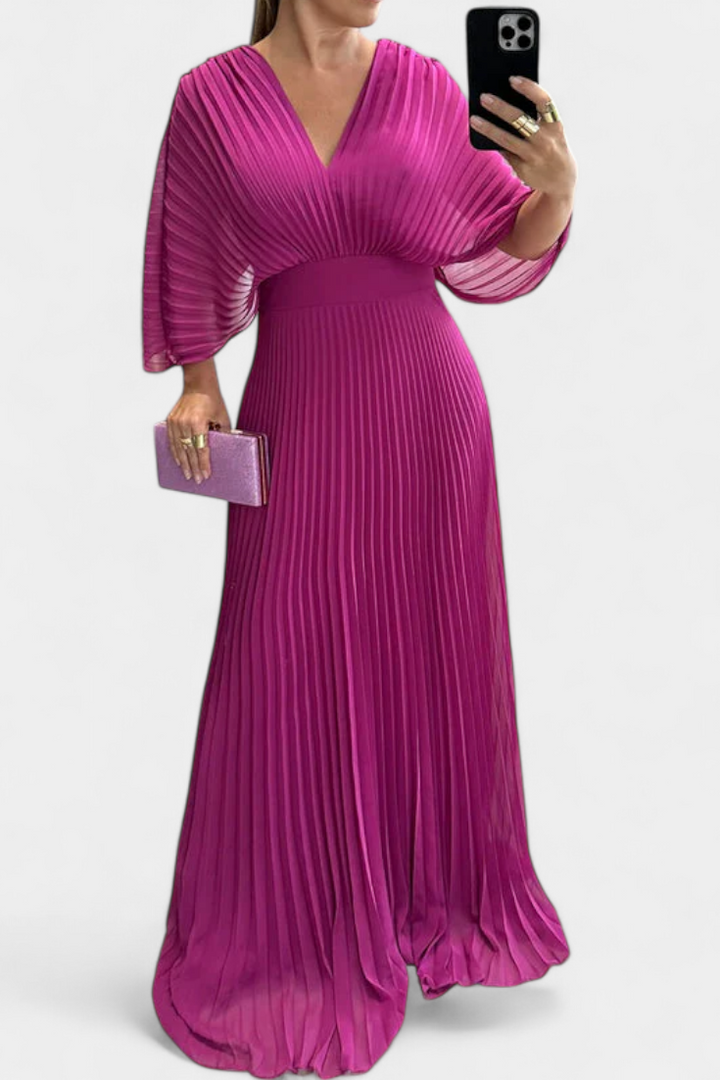 Robe Plissée Fluide Odele avec Dos Ouvert