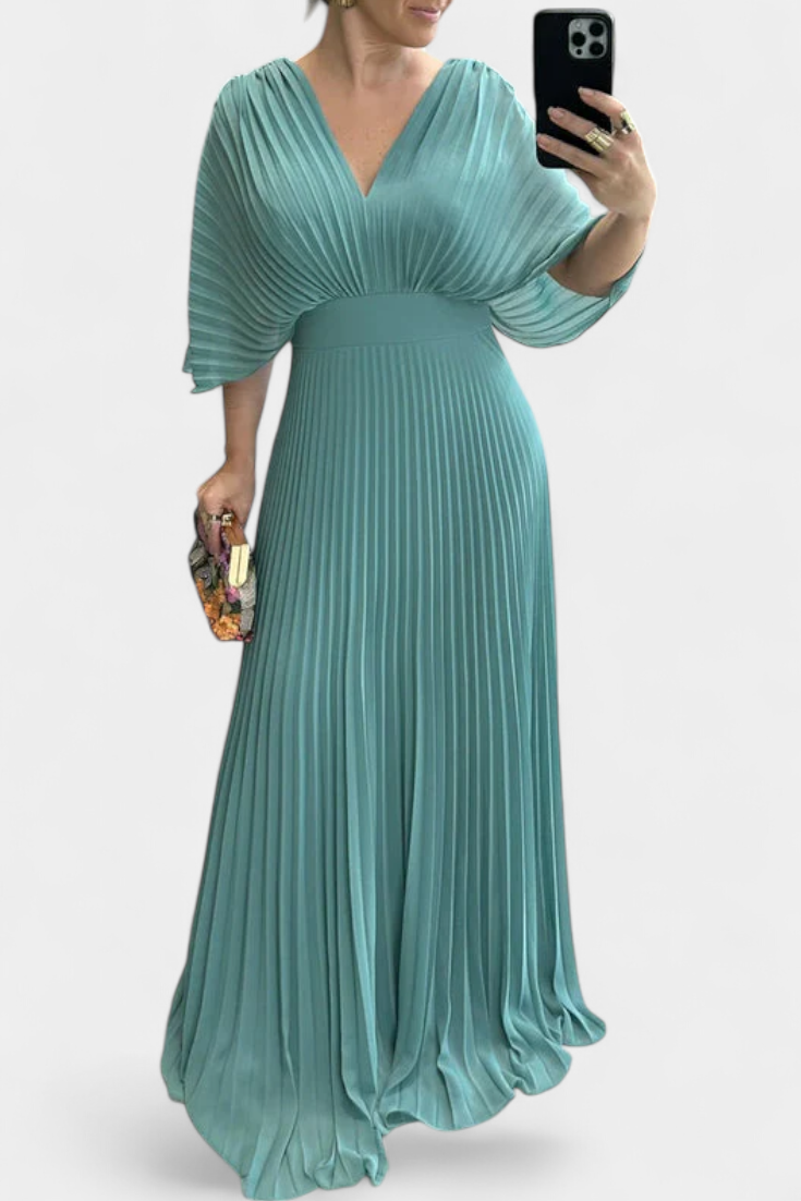 Robe Plissée Fluide Odele avec Dos Ouvert