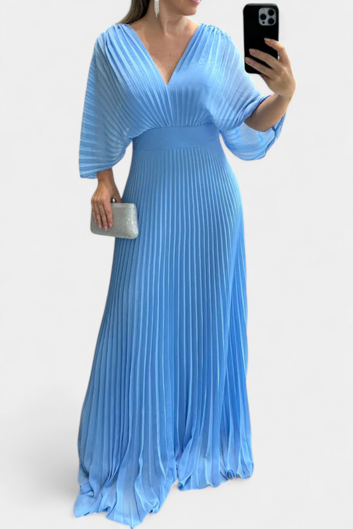 Robe Plissée Fluide Odele avec Dos Ouvert