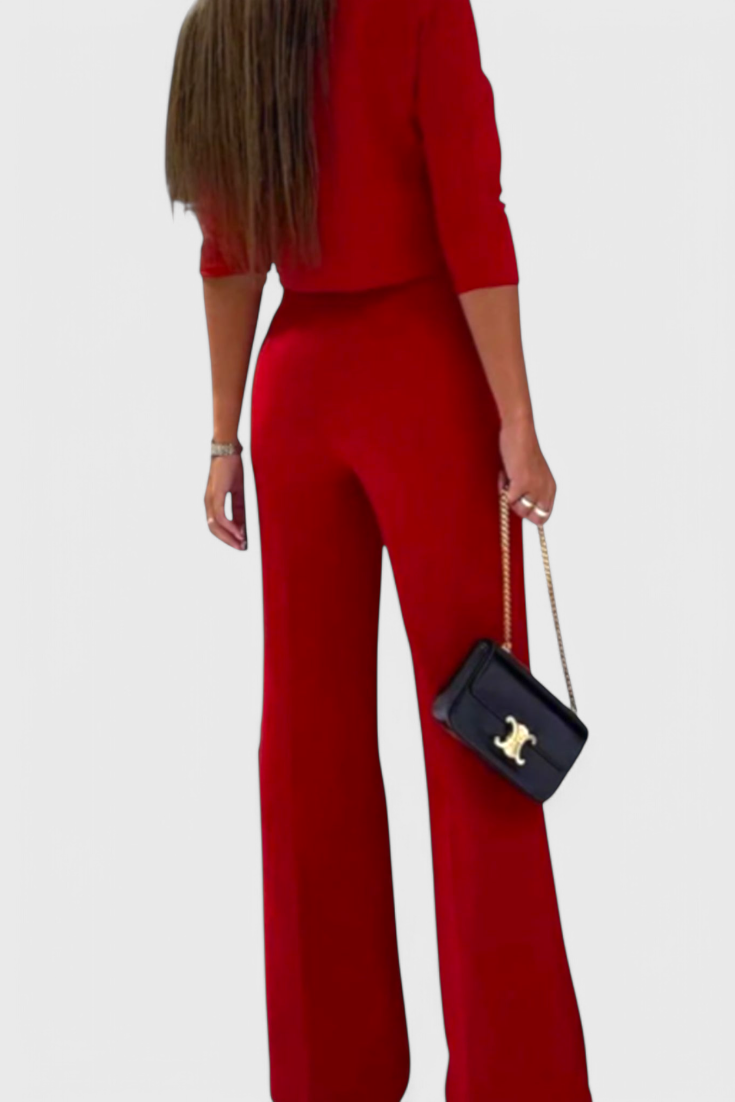 Cleo Ensemble Élégant de Pantalon et Top