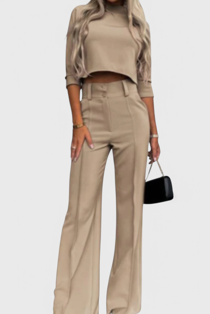 Cleo Ensemble Élégant de Pantalon et Top