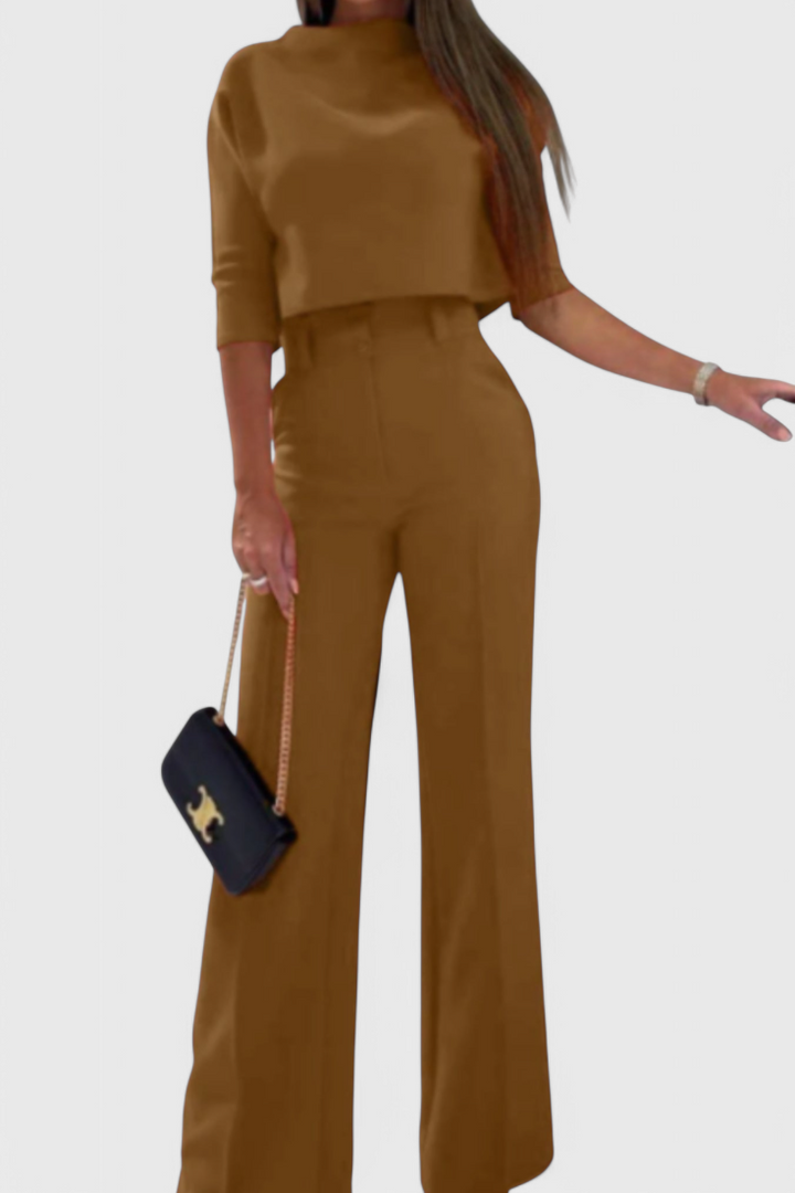 Cleo Ensemble Élégant de Pantalon et Top