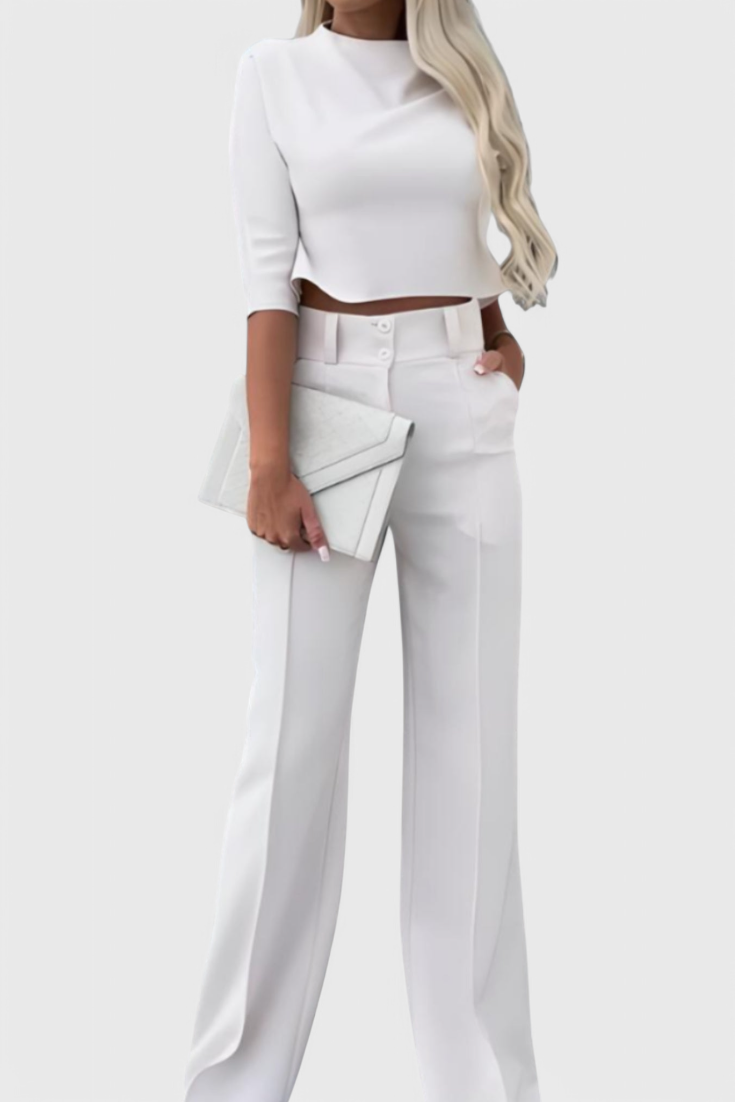 Cleo Ensemble Élégant de Pantalon et Top