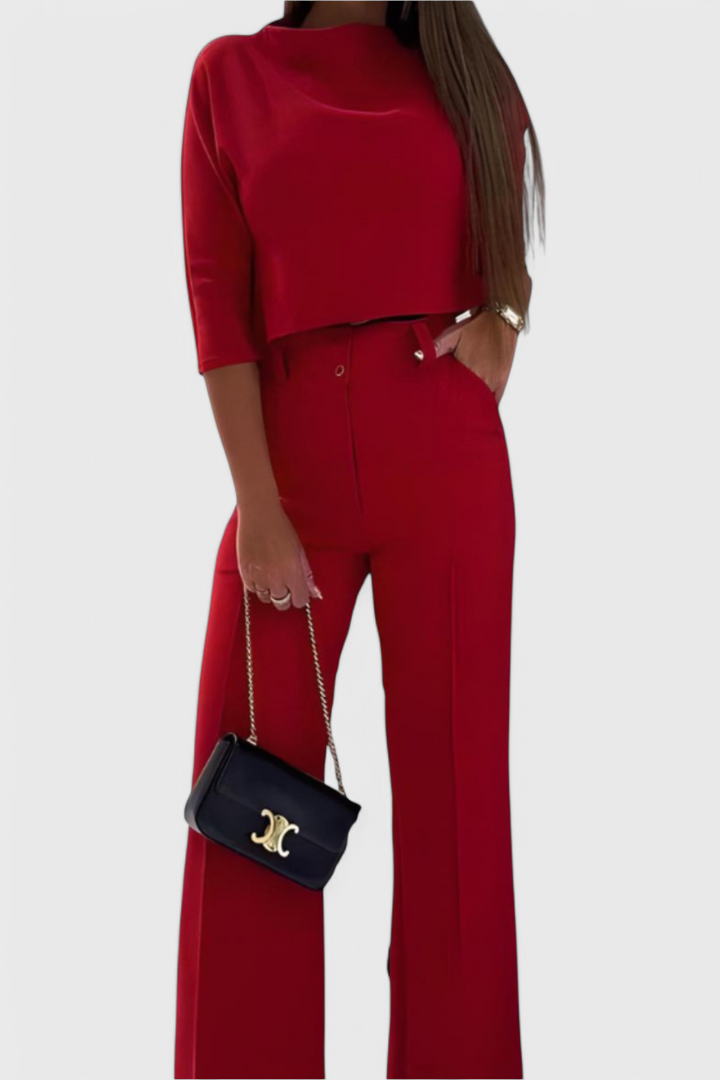 Cleo Ensemble Élégant de Pantalon et Top