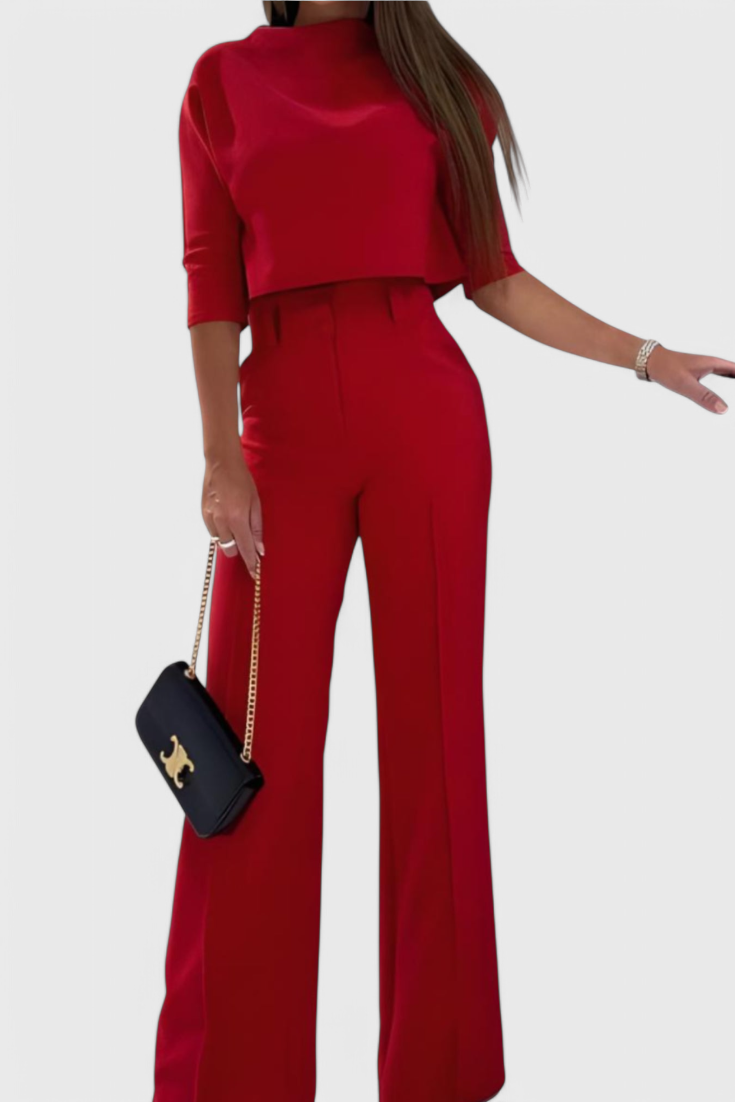 Cleo Ensemble Élégant de Pantalon et Top