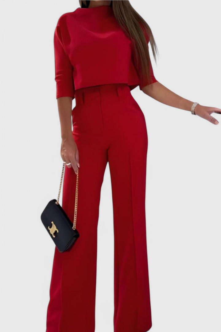 Cleo Ensemble Élégant de Pantalon et Top