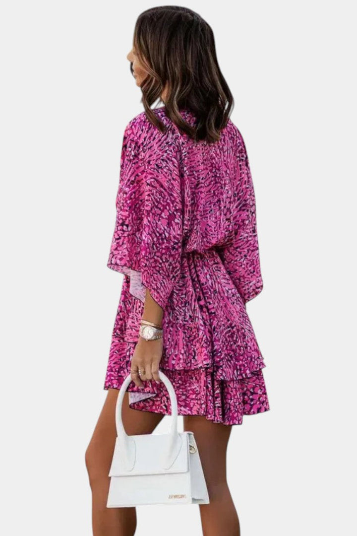 Eliza Robe Mini avec Nœud Frontal et Volants