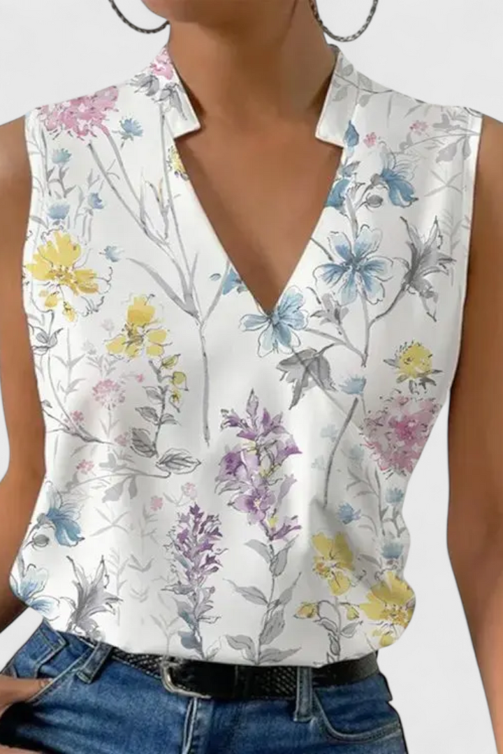 Top d'Été Yariela Doux avec Décolleté en V