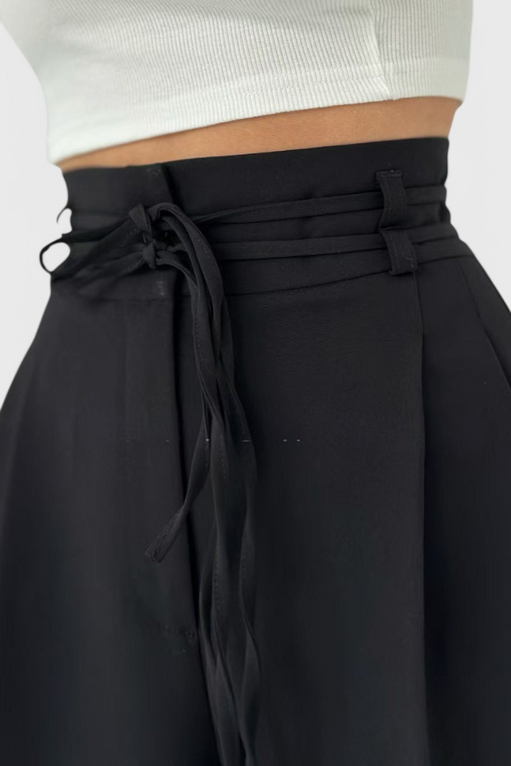 Sophie Pantalons à Jambes Larges avec Cordon