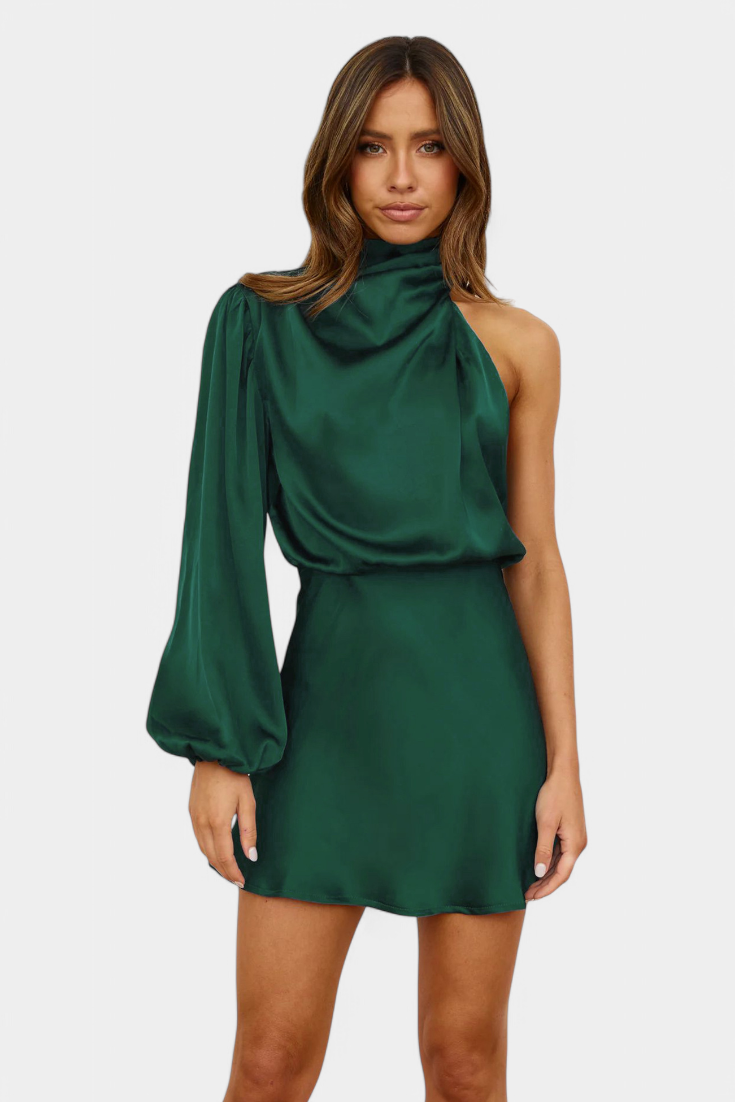 Robe Mini Drapée à Une Épaule Mara