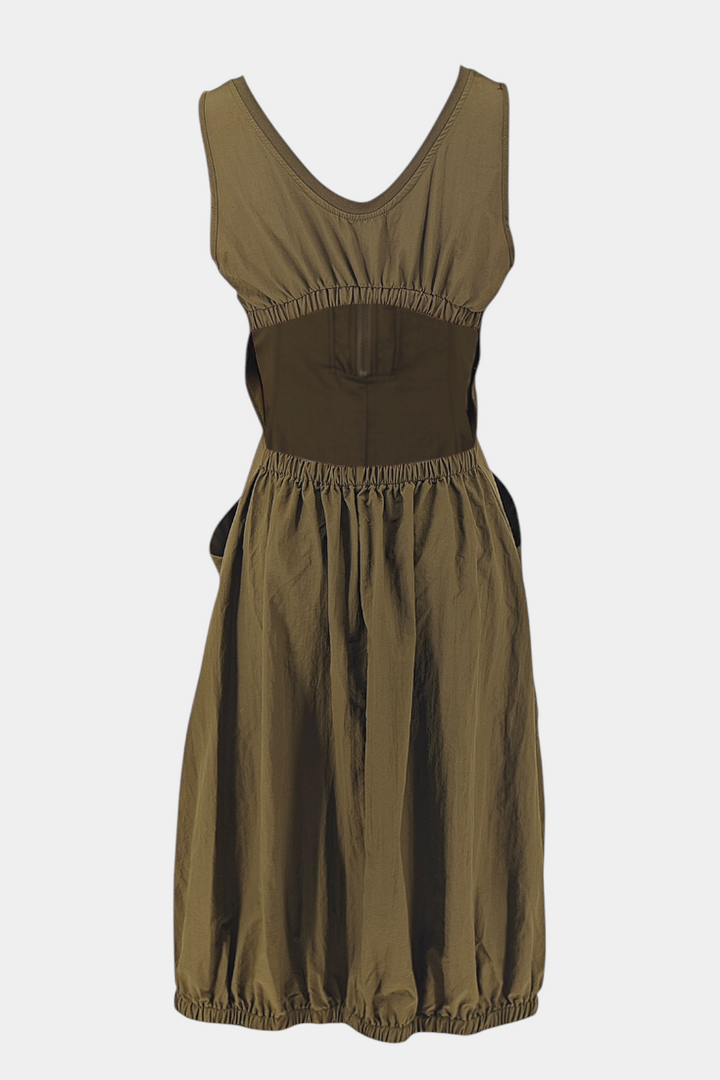 Robe Midi Katana avec Ourlet en Bulles et Corset Ajusté