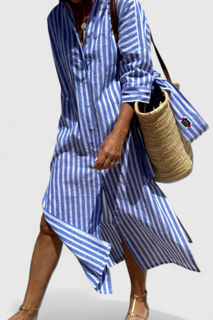 Robe Chemise Rayée au Style Intemporel