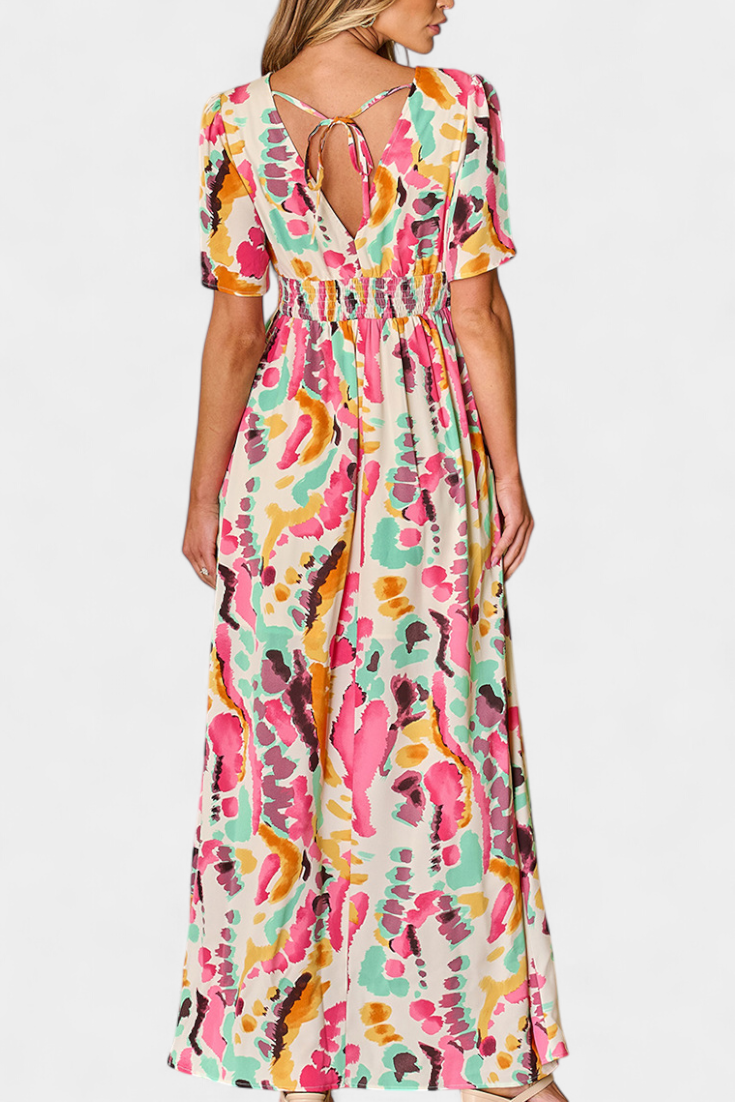 Yuki Robe Boho avec Décolleté en V et Tie-Dye