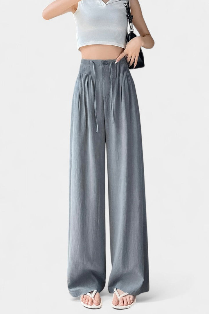Ilyana Pantalons Taille Haute et Jambe Large