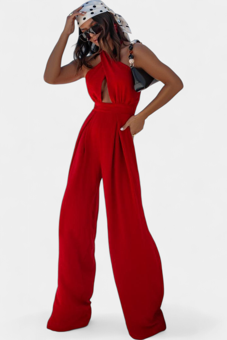 Jessica Mono Halter Croisé sans Dos et Jambes Larges