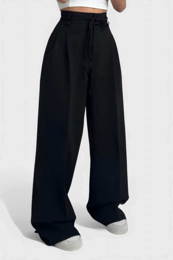Sophie Pantalons à Jambes Larges avec Cordon