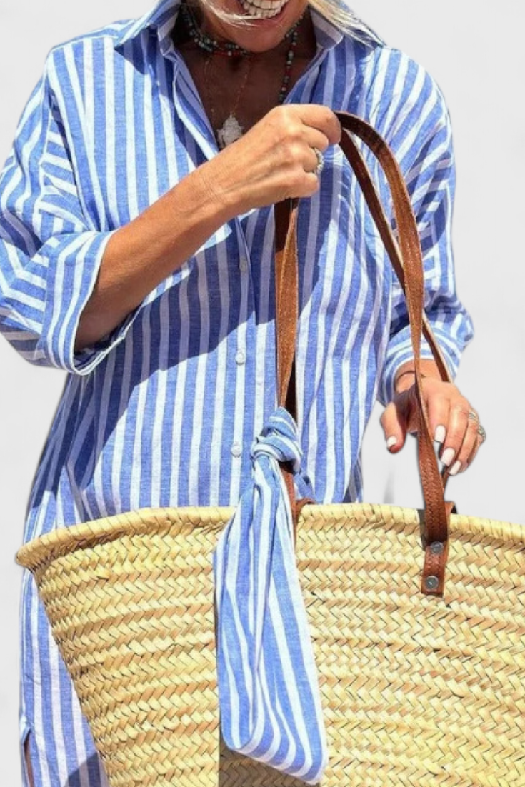 Robe Chemise Rayée au Style Intemporel