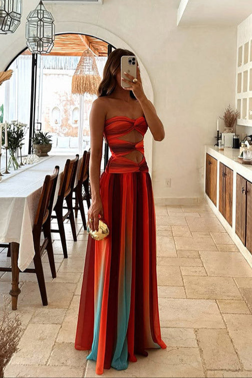 Robe Maxi Maisie Sans Bretelles en Coupe A-Line