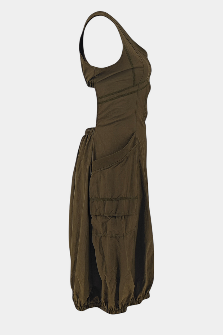 Robe Midi Katana avec Ourlet en Bulles et Corset Ajusté