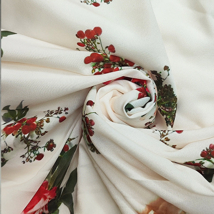 Robe Maxi Florale Amanda avec Col en V et Manches Longues