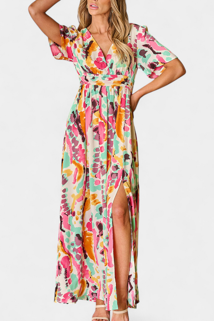 Yuki Robe Boho avec Décolleté en V et Tie-Dye