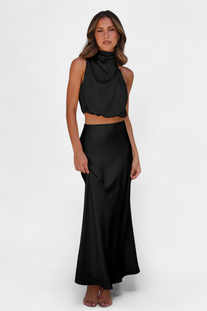 Hanna Ensemble Drapé de Jupe Sans Dos