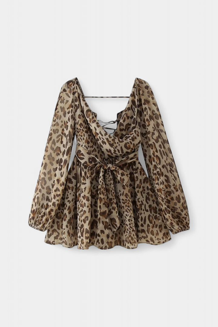 Skylar Robe Mini avec Décolleté en V et Manches Légères