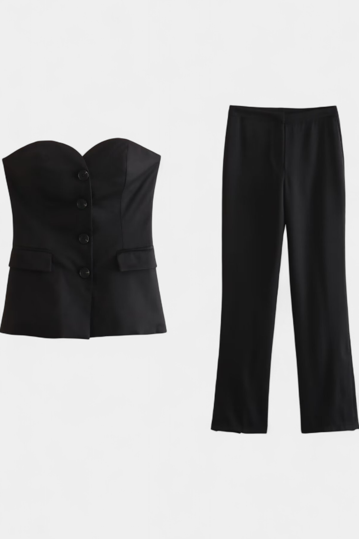 Ensemble Paesha Détendu sans Manches et Pantalon Large