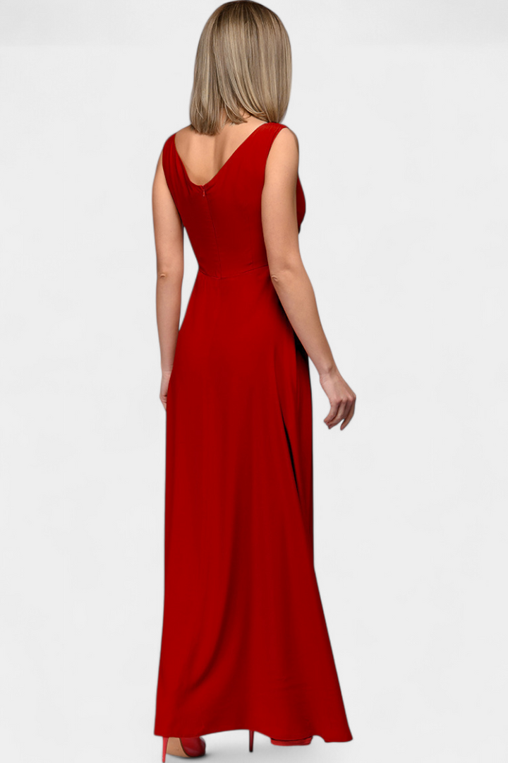 Rocío Robe Longue avec Drapé Frontal et Décolleté Croisé