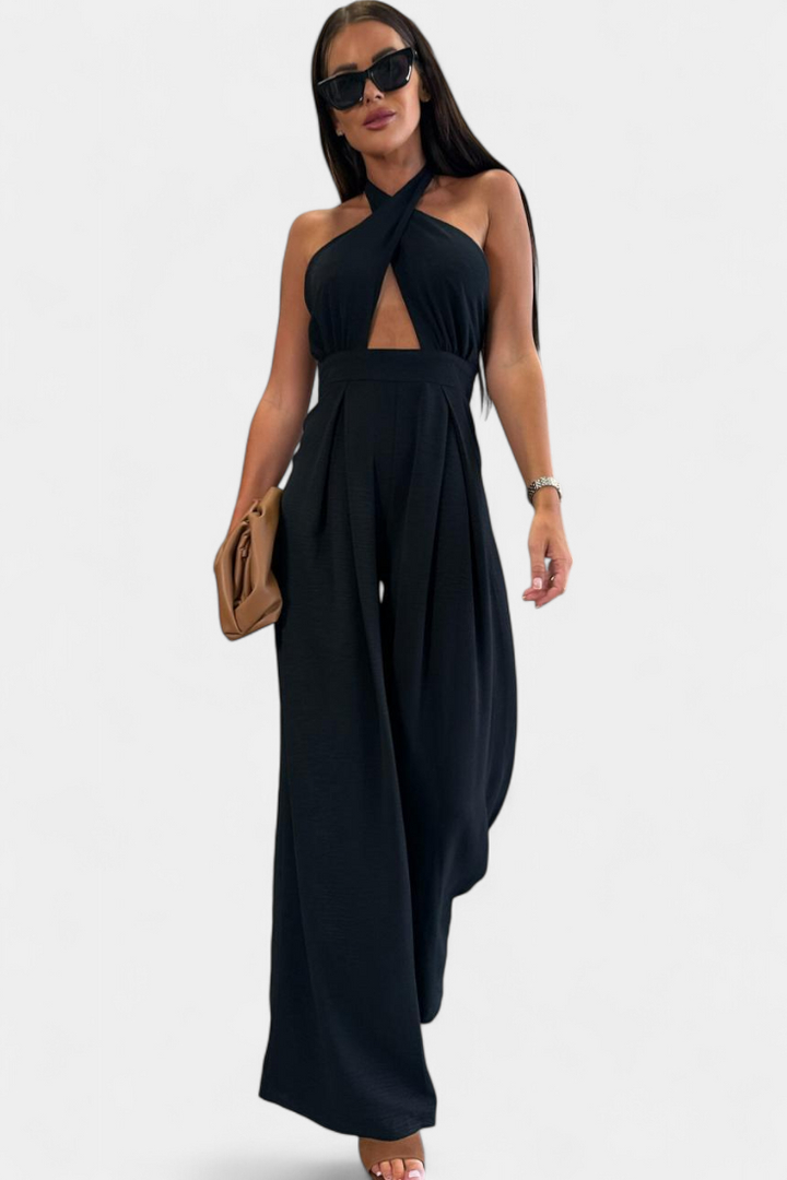 Jessica Mono Halter Croisé sans Dos et Jambes Larges