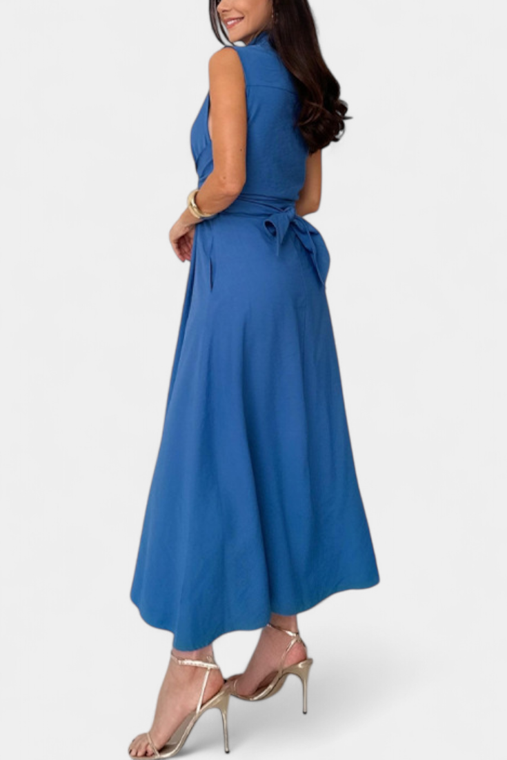Robe Chemise Meryl avec Boutons et Nœud Ajustable