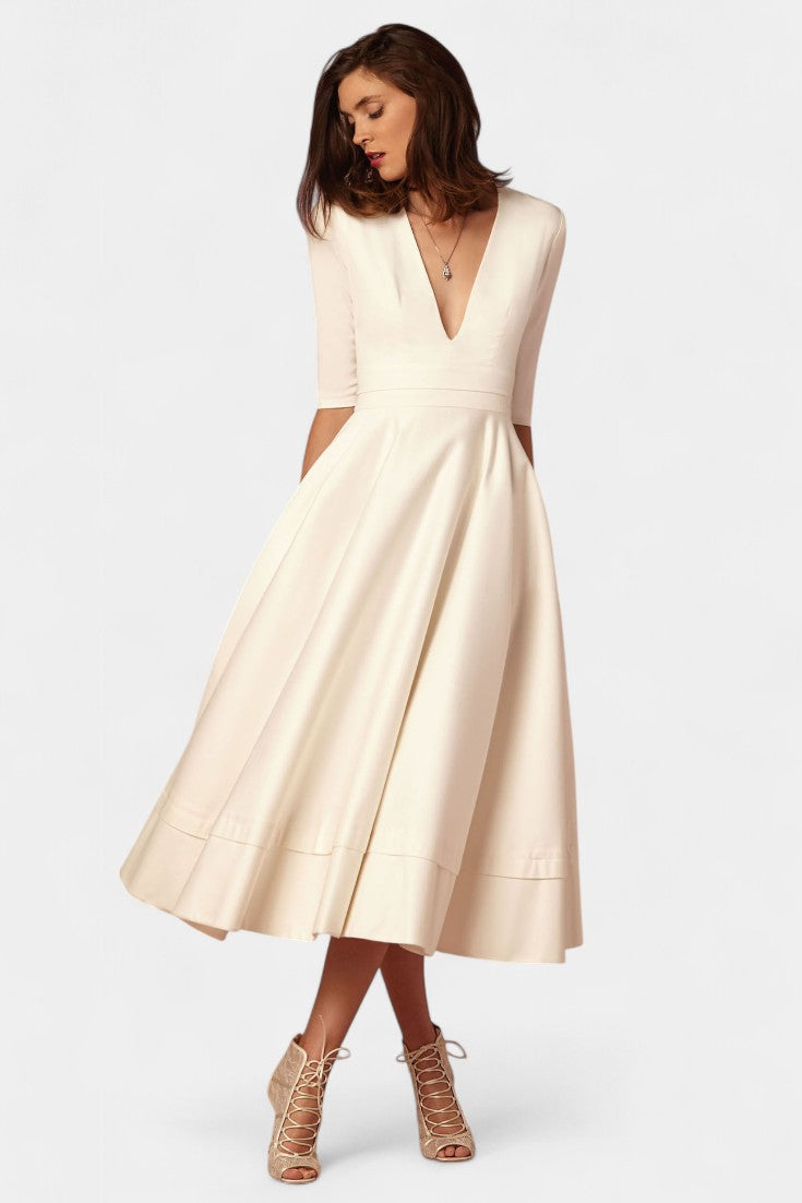 Robe Midi A-Line Nylah de Charme Vintage