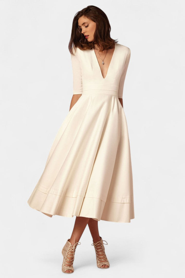 Robe Midi A-Line Nylah de Charme Vintage