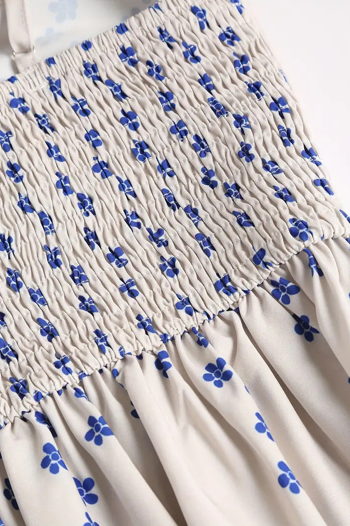 Maricela Robe Vintage à Bretelles et Imprimé de Sardines