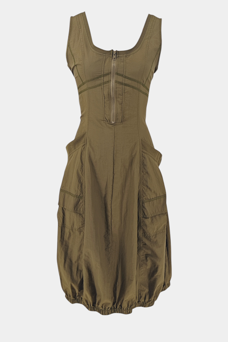 Robe Midi Katana avec Ourlet en Bulles et Corset Ajusté