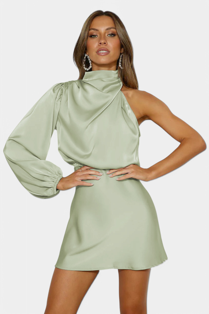 Robe Mini Drapée à Une Épaule Mara