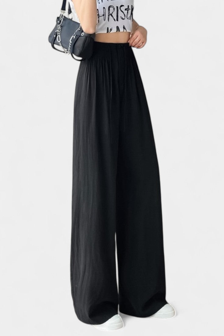 Ilyana Pantalons Taille Haute et Jambe Large