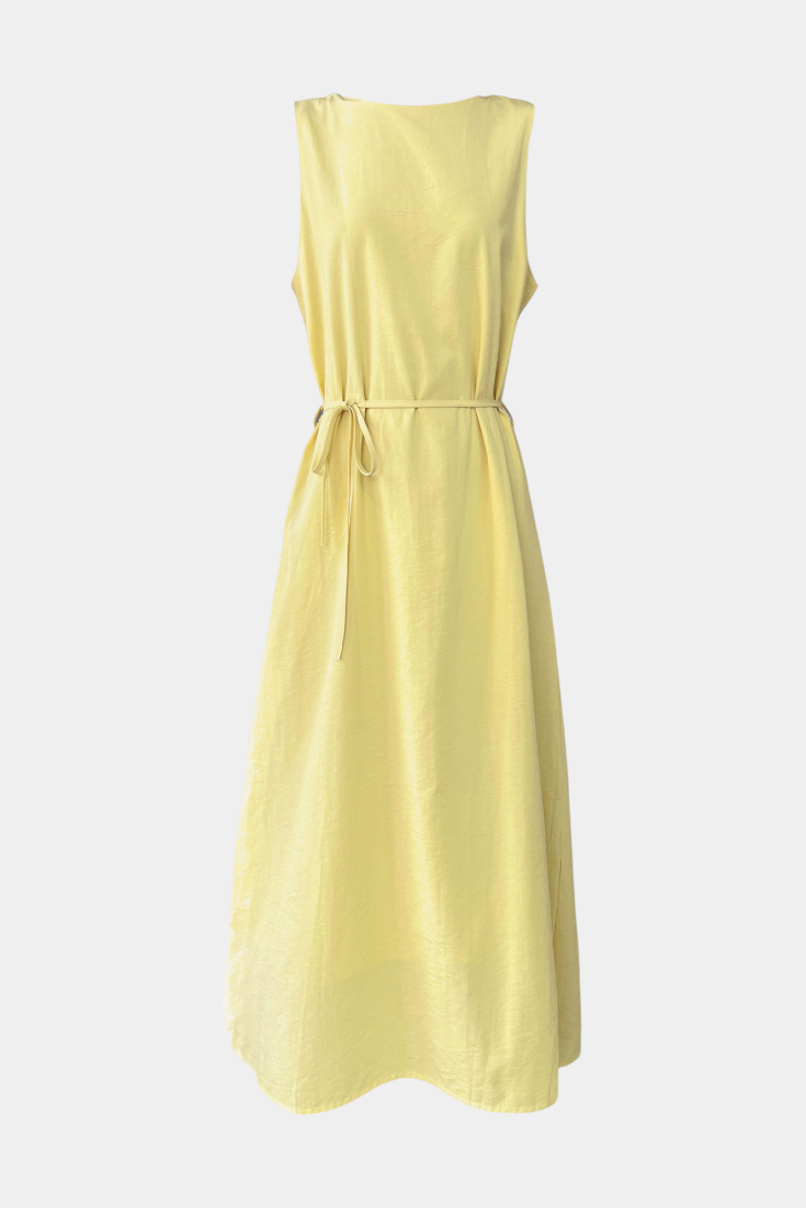 Robe Rosetta Douce Sans Manches avec Nœud Réglable